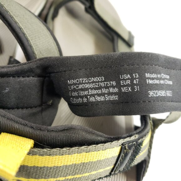 Ozark Trail Mens Size 13 Outdoor Hiking Sandals Adjustable Straps Yellow & Olive - Picture 9 of 9